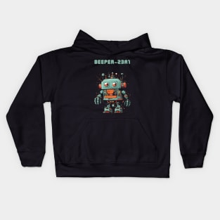 Futuristic Funny Robots  Beeper23A1 Kids Hoodie